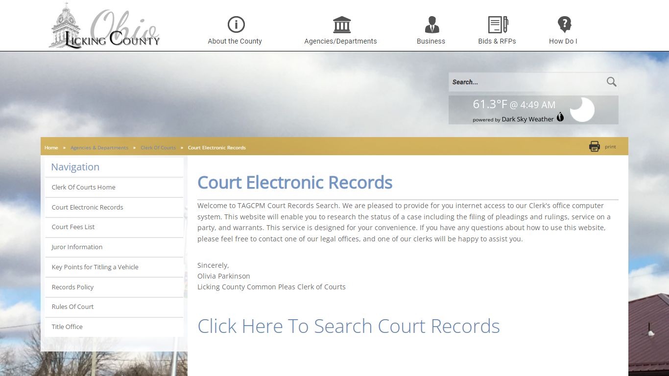 Licking County - Court Electronic Records