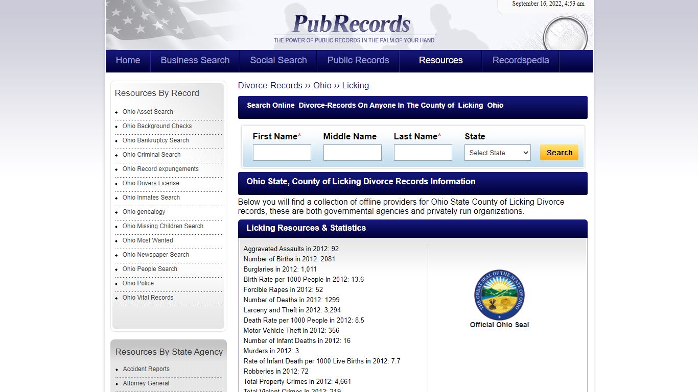 Licking County, Ohio Divorce Records - Pubrecords.com